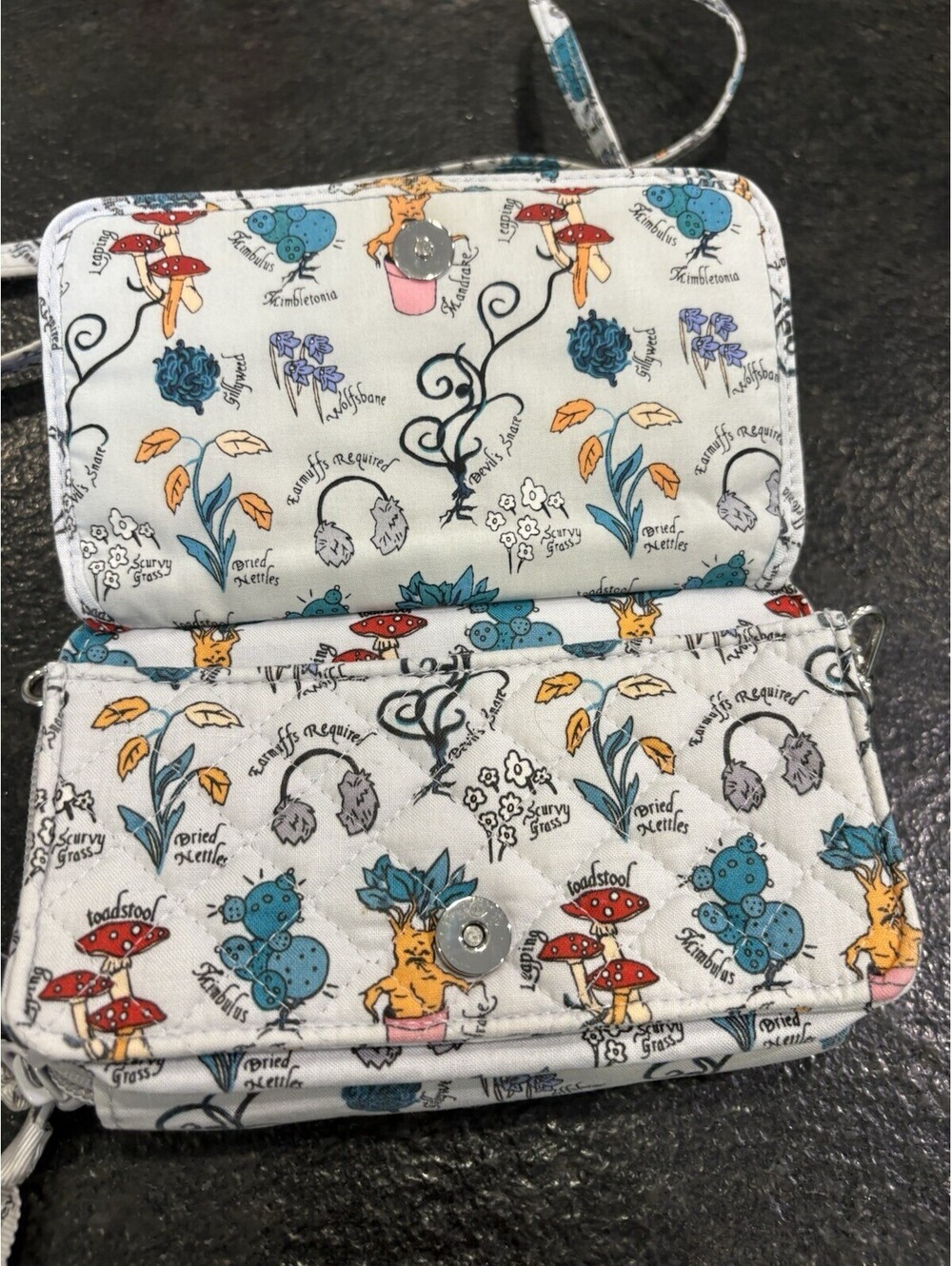 Vera Bradley Harry Potter Floral Multicolor Crossbody Zip Wallet ID Window - Picture 3 of 13